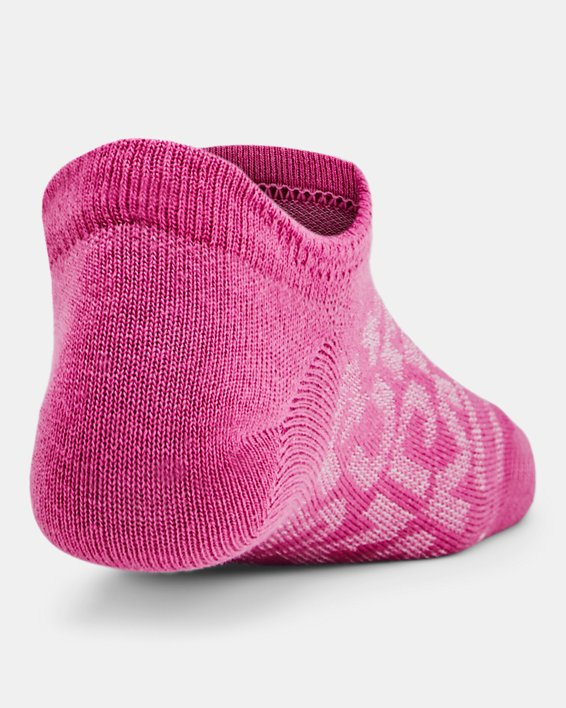 Kids' UA Essential 6-Pack No- Show Socks in Pink image number 2